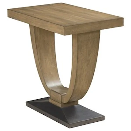 Contemporary Chairside Table with Metal Base